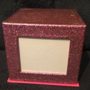 Pink glitter photo cube